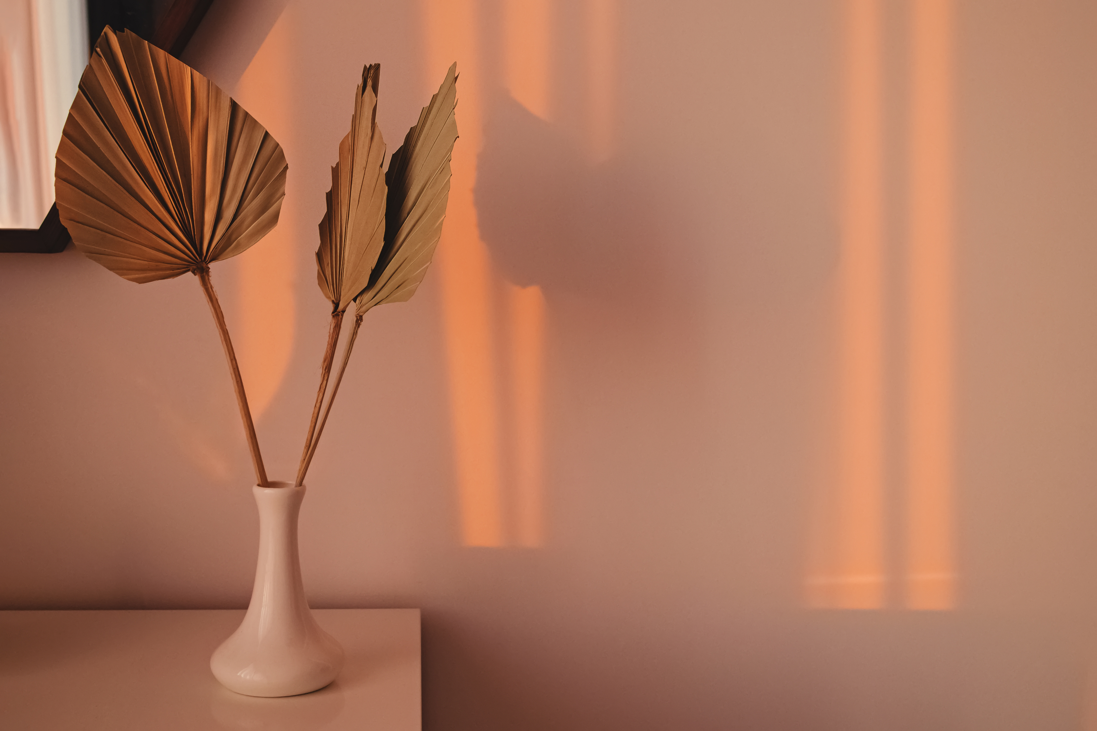 Vase of Dried Palm Leaves Home Decor 